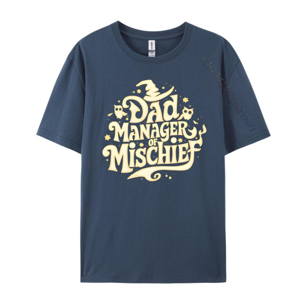 Funny Men Magical Dad Manager Of Mischief Oversized T Shirt Meme Tshirt St Patricks Day Graphic Camiseta