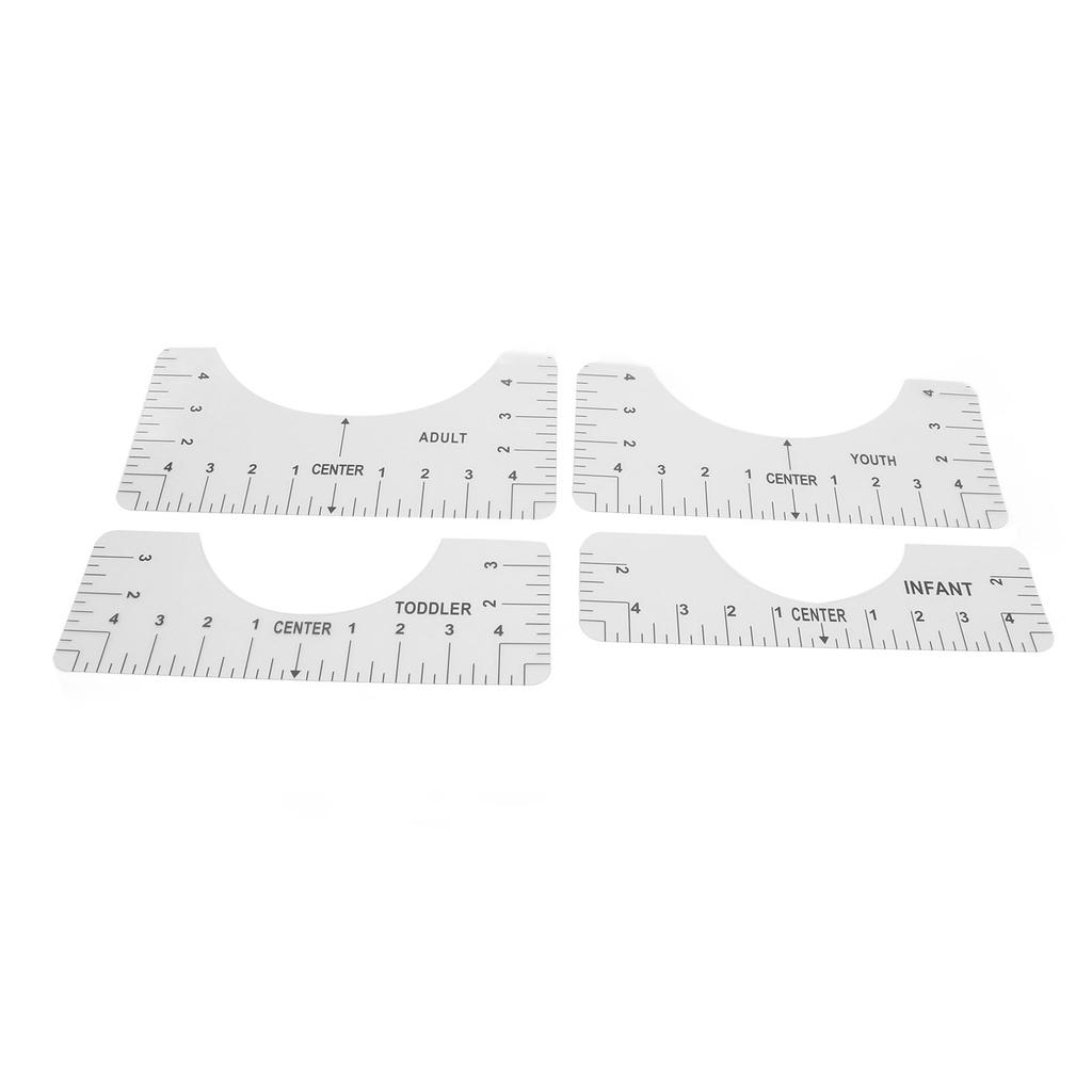4PCS T Shirt Ruler Recyclable Easy Read Data Practical Shirt Ruler To Center Designs for