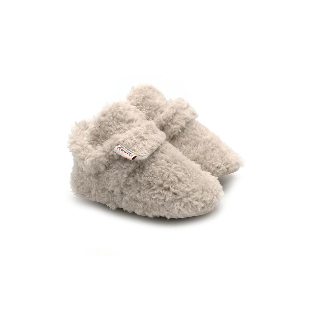 Pandouff confortabil cu finisaj fleece, flexibil, ergonomic, talpă moale, design special, păr organic confortabil