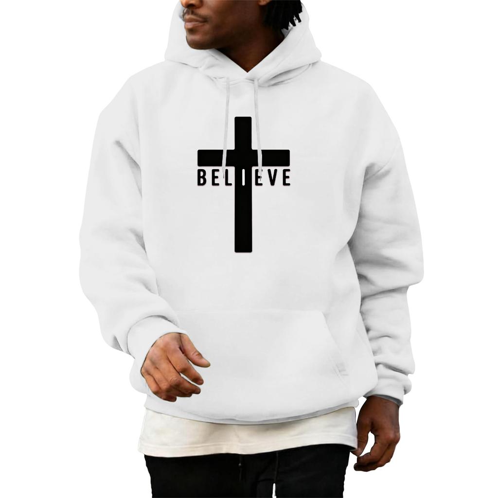 Pullover für Herren Kreuz Pullover Kapuzenpullover Grafik Langarm Sweatshirt