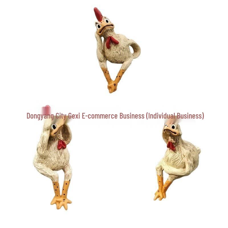 Dazed Chicken Trio Easter Statues - Resin Yard Decorations
