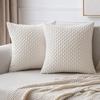 Green Pillow Covers Spring Decorations Boho Striped Corduroy Throw Pillow Cases Soft Plush Farmhouse Couch Cushion Case 45x45CM
