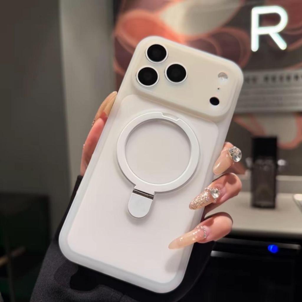 iPhone 17 Liquid Silicone Magnet Case with Stand for Apple 16 Pro Max/15 Pro