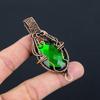 Blue Mystic Topaz Gemstone Handmade Pure Copper Wire Wrapped Pendant Jewelry