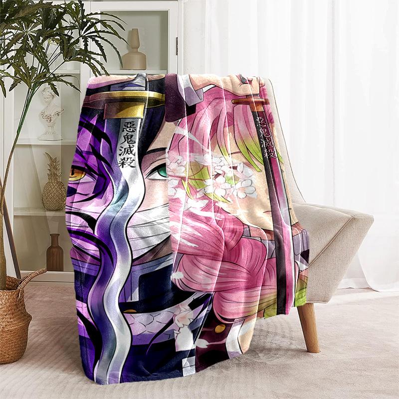 1 Stück Decke - Nezuko Demon Slayer Kanroji Mitsuri Druckdesign, Leichte Decke für Sofa, Bett - Weich & Warm, Geschenk für Alle Jahreszeiten
