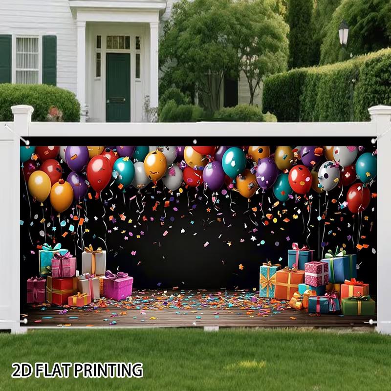 

2D Festive Birthday Party Photo Booth Backdrop with Balloons and Gifts 47.2x31.5inch/120*80cm
