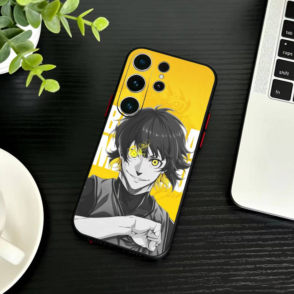 Anime Trent B-Blue L-Lock Phone Case For Samsung S26,S25,S24,S23,S22,S21,S20,Ultra,Plus,FE Black Soft Cover
