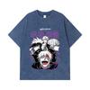 275 GSM Washed T-shirts 100% Cotton Jujutsu Kaisen V3 Gojo Print Unisex Heavy Cotton T Shirt
