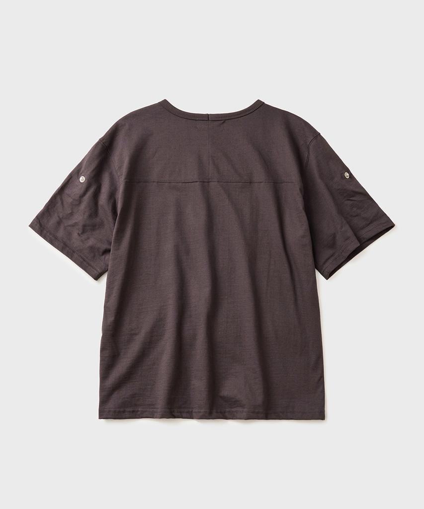 HOOVES Roll-Up Sleeve Crop Short Sleeve Tee [Purple Charcoal]