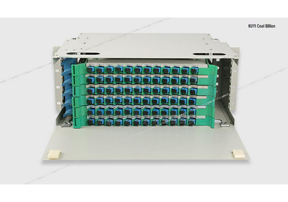 72-Core Fiber Optic Distribution Frame with 19-Inch Integrated Splice & Sub-Rack