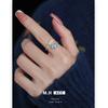 Color Pony Zircon Ring Women's Niche Light Luxury Index Finger Ring Temperament Versatile Ring with Jewelry