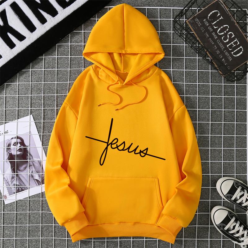 Faith Print Hoodie for Woman High Quality Hooded Long Sleeve Pullover All Season Ladies Home Outdoor Sporty Sweatshirts