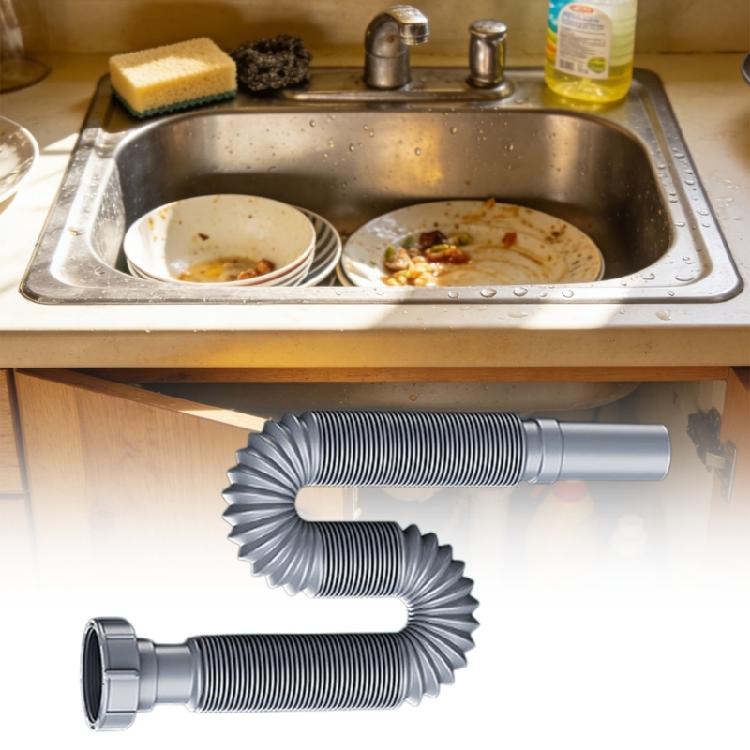 Flexible Drain Hose Sink Waste Water Pipe Kitchen Sink Drain Pipe Side Exit Kitchen Sink Drain Tube