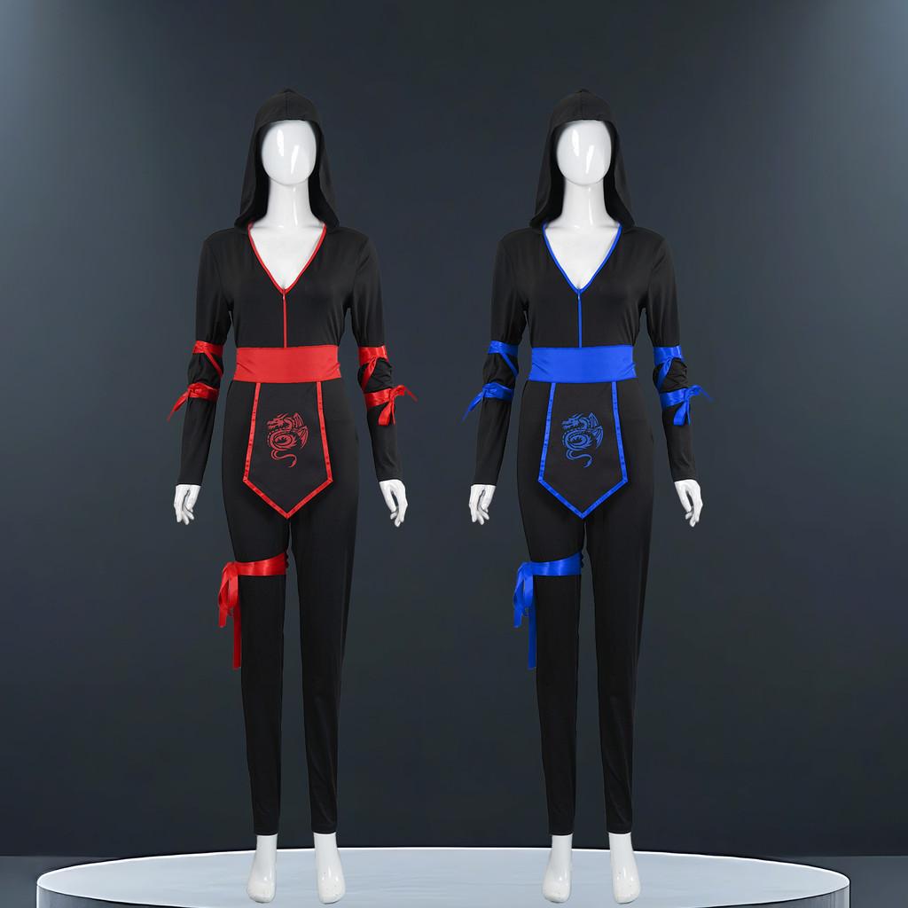 Adult Female Halloween Ninja Role Playing Black Uniform Stage Performance Dress