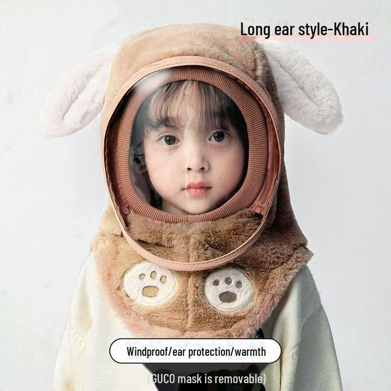 

Детская ветрозащитная шапка-пуловер с защитой ушей и шарфом Hat Circumference 47-55cm (Approx. Ages 1-10)