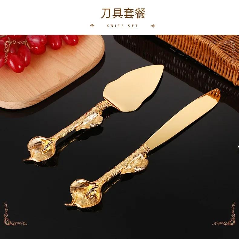 

Набор из 2 шпателей из цинкового сплава, столовые приборы для свадьбы, праздника, дня рождения, торта, креативного дизайна, столовые приборы с ручкой в виде листа