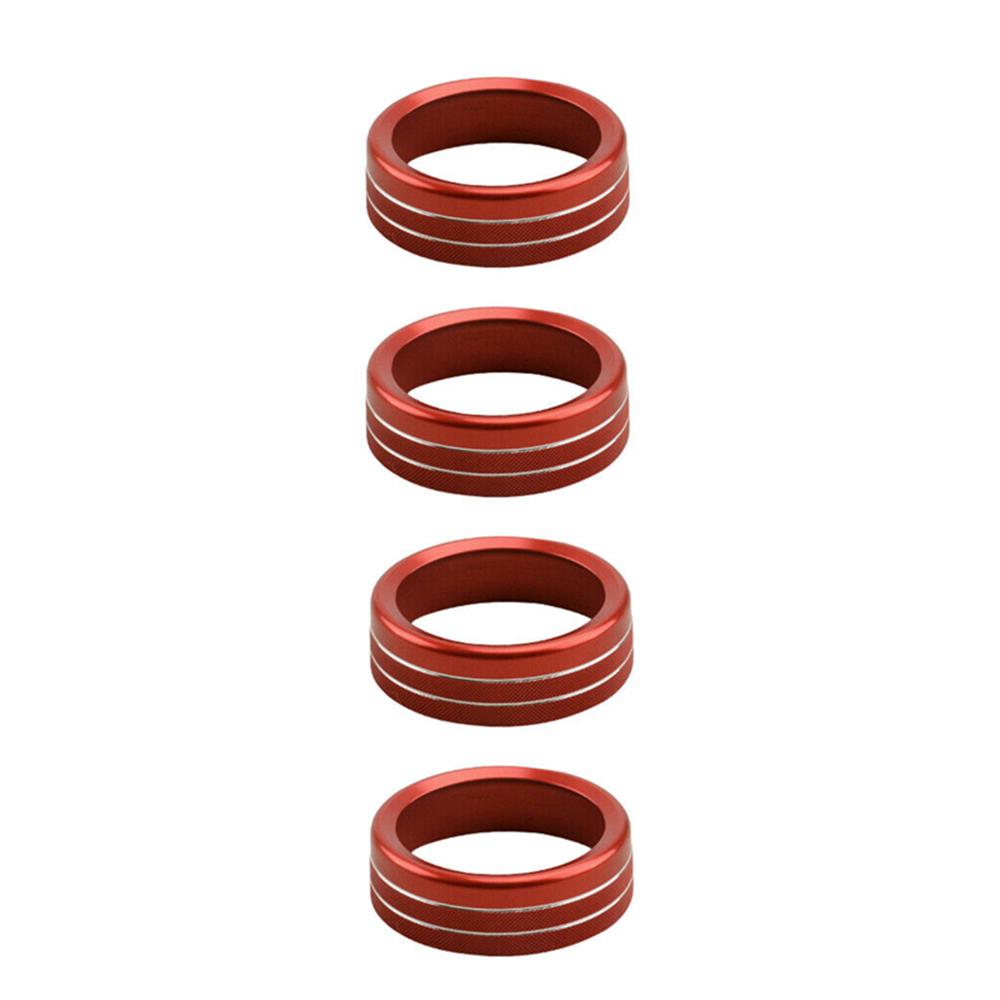 4Pcs Red Car AC Climate Control Ring Knob Trim Cover For Toyota Tacoma 2016-2020
