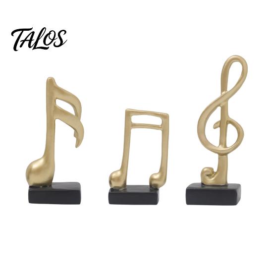 Talos 3Pcs Minimalist Music Note Resin Sculpture, Treble Clef & Eighth Quarter Desk Decor for Piano Room Living Room, Matte Art Collectible, Creative