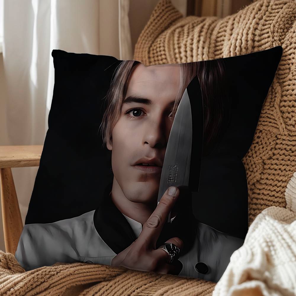 Actor Taz Skylar Long Hair Handsome Sanji Pillow Cover Living Room Sofa Cushion Cover Bedroom Room Bed Pillow Cover Decoration