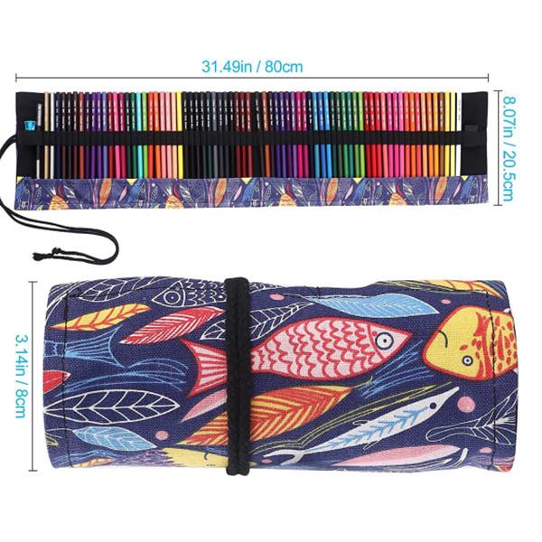 36/48/72 Buntstifte Malbuch für Erwachsene, professionelles Mal- und Zeichenset, Kunst-Buntstifte mit aufrollbarer Leinentasche, Künstler, Studenten, Skizzieren