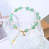 Natural Green Strawberry Crystal Bracelet Flower Pendant Ornament Bangles Women Fashion Jewelry Accessories Gift