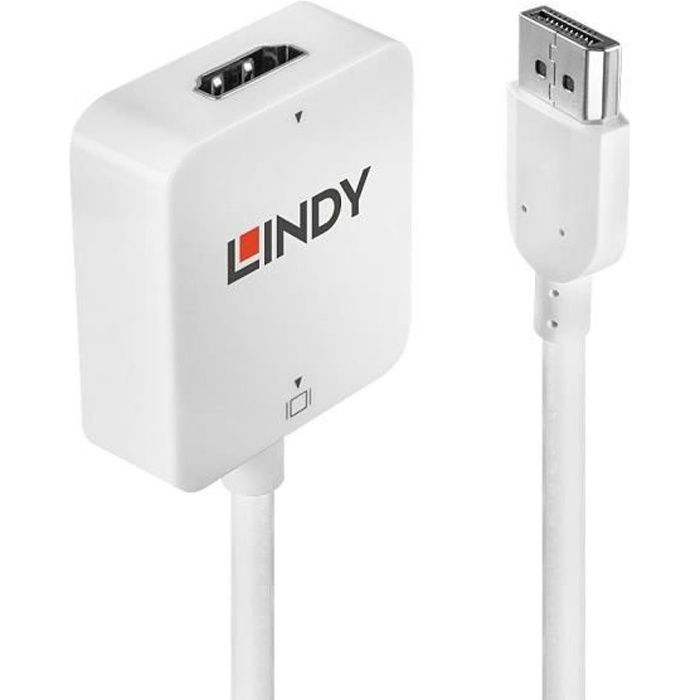 Convertisseur HDMI vers DisplayPort - LINDY - 4K UHD - Actif - Noir - 30 Hz