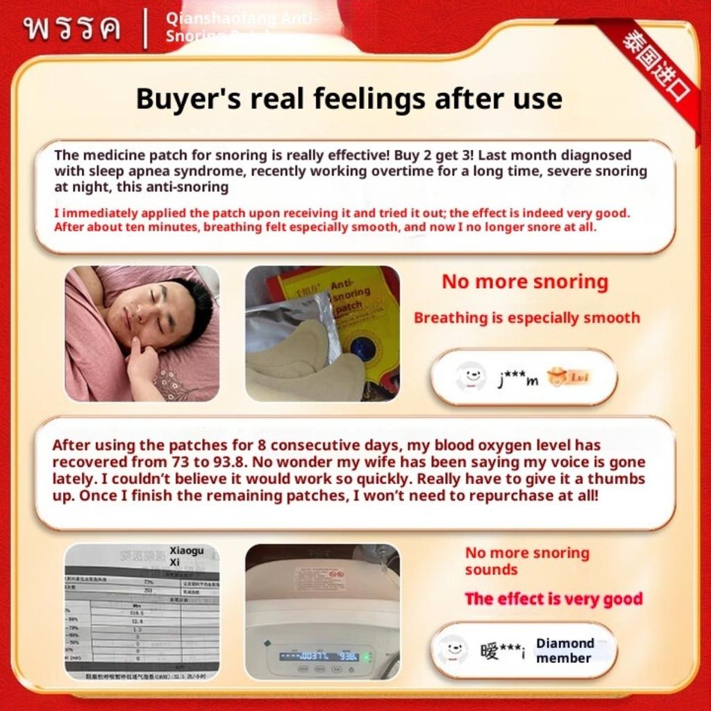 Snoring Stopper for Men - Heavy Duty Solution Anti-Snoring Patch Buy Two, Get One Free