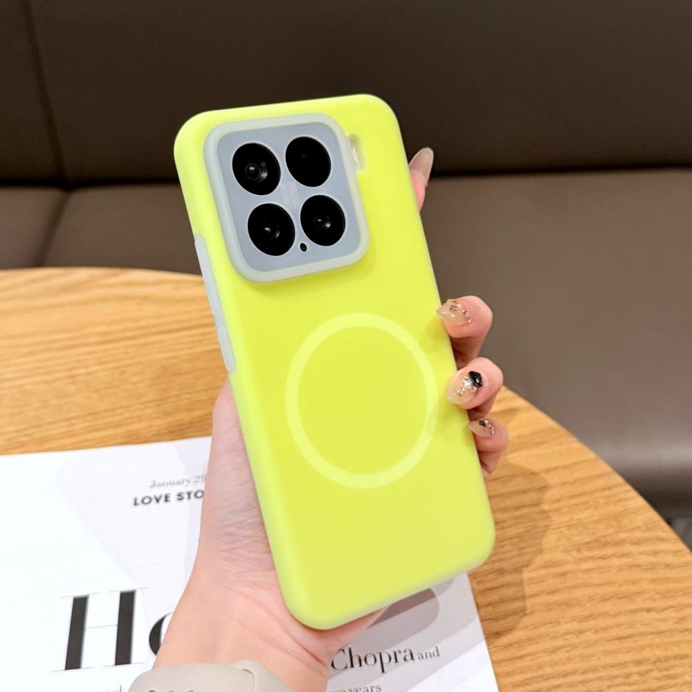 Fashion Jelly 2 In 1 Liquid Silicone For Magsafe Magnetic Phone Case For XiaoMi Mi 15 14 Pro Frosted Non-Slip Soft Bumper Cover