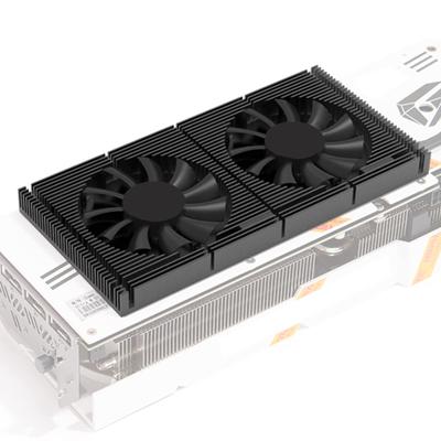 Aluminum Graphics Card Cooler Graphics Card Fan High Airflow GPU Cooler 7CM PWM Fan X 2 2800RPM 7W Thermal Conductivity Pad Silicone Included for