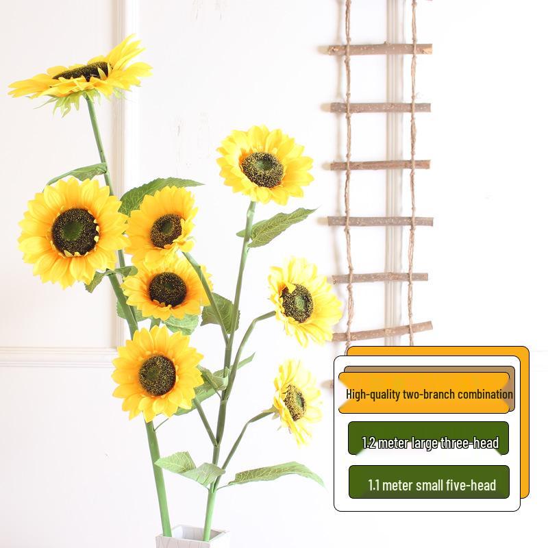 Large High Branch Sunflower Artificial Flower Bouquet for Living Room Decoration