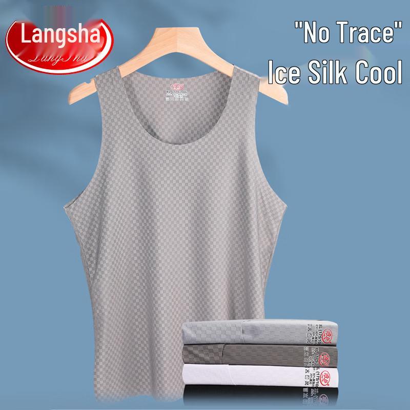 

Мужская бесшовная спортивная майка LangSha из ледяного шелка