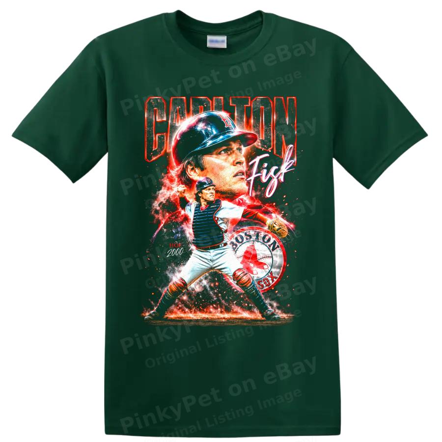 Carlton Fisk Boston Red Sox Catcher Baseball T Shirt Hall of Fame Tee Legend