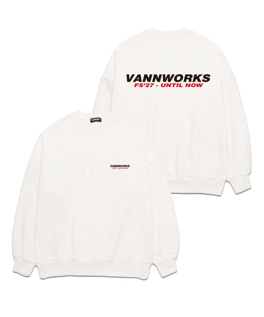 VANNWORKS Signature Logo Fleece-Lined Sweatshirt (Vnahts417) White
