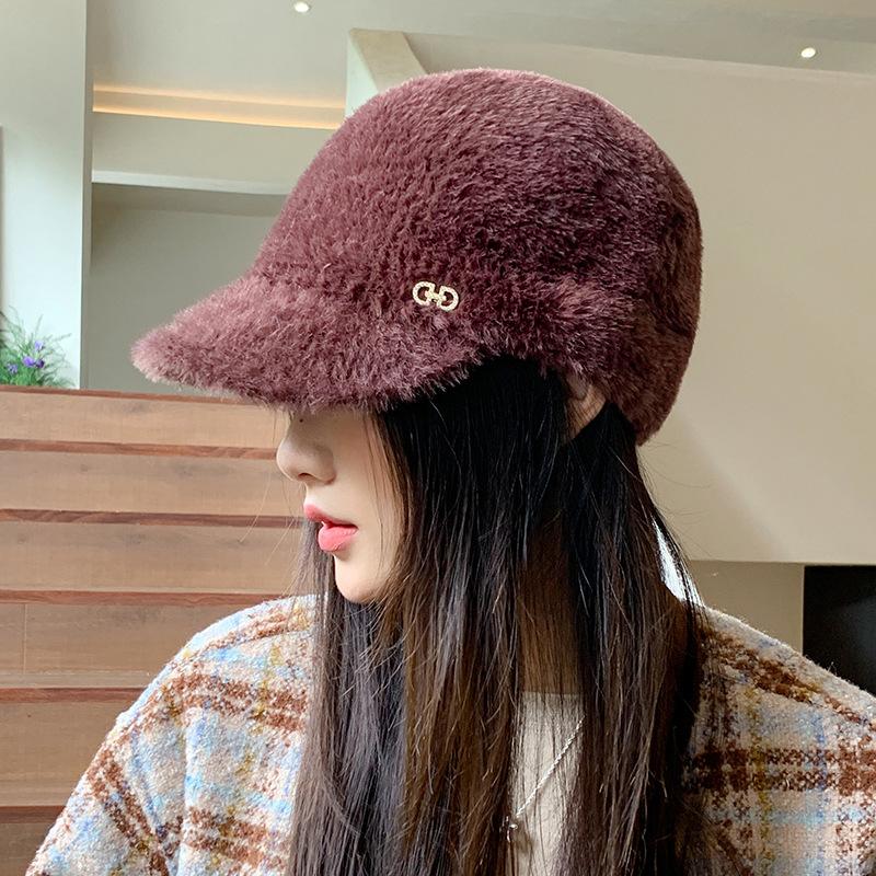Korean New Velvet Thickened Baseball Cap Autumn and Winter Versatile Outdoor Warm Hat Big Head Windproof Baseball Cap
