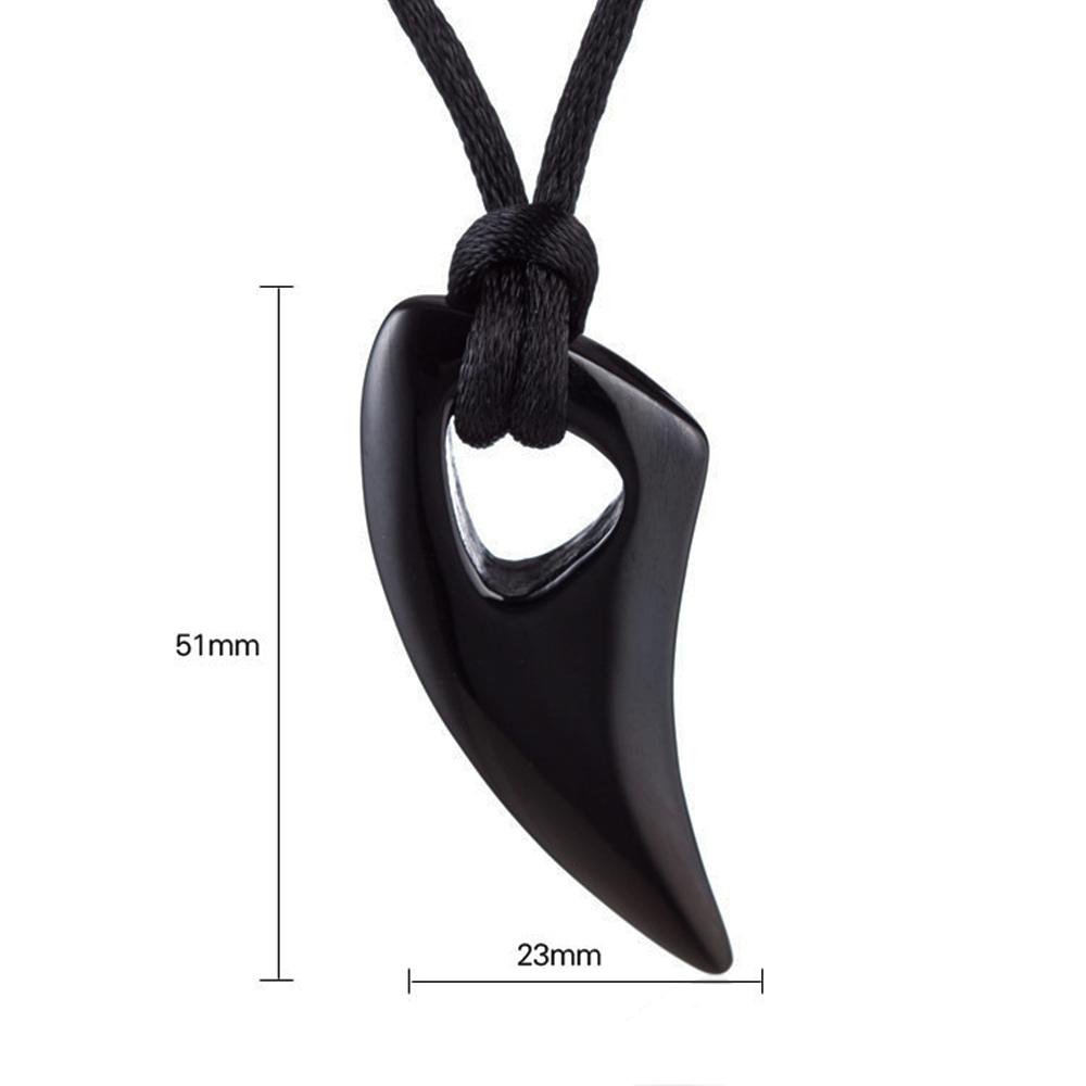 Punk Hip Hop Wolf Tooth Leather Rope Pendant Necklaces For Men Women Stainless Steel Fashion Animal Amulet Jewelry