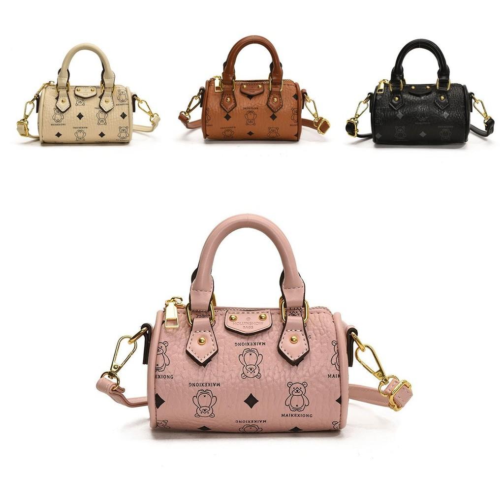 Unisex Bear Print Shoulder Bag  Boys  Girls Korean  Style Stylish Mini Handbag