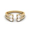 1.04 Cts Pearl Front Open 925 Sterling Silver Gold Vermeil Split Shank Engagement Women Rings