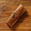 Tie Rope Genuine Leather Pencil Case Nature Cowhide Pen Protection Bag  Student Gift