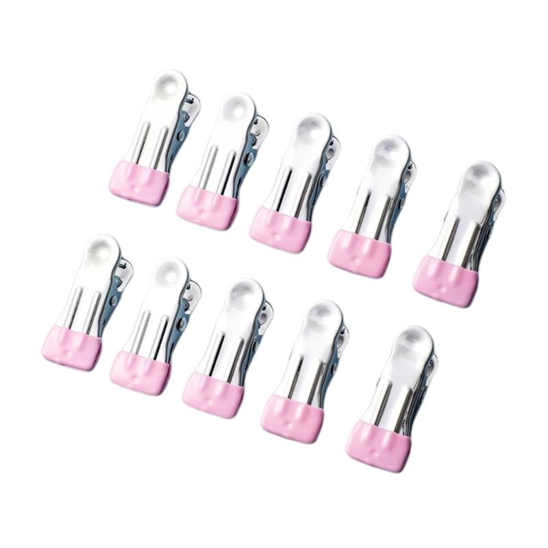 Pack Of 10 Beach Towel Clips Stainless Steel Clothes Fasteners Holders Sandproof Camping Clothespins for Outdoor Use
