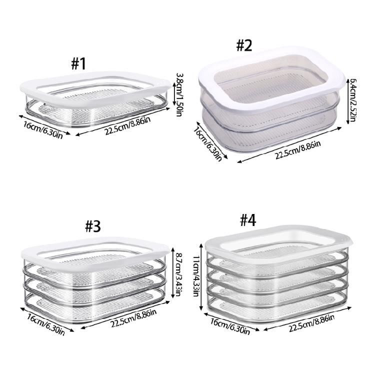 Kühlschrankgeeigneter Kunststoff-Lebensmittelaufbewahrungsbehälter mit auslaufsicherem Deckel Spülmaschinenfest Transparente Küchen-Organizer-Box