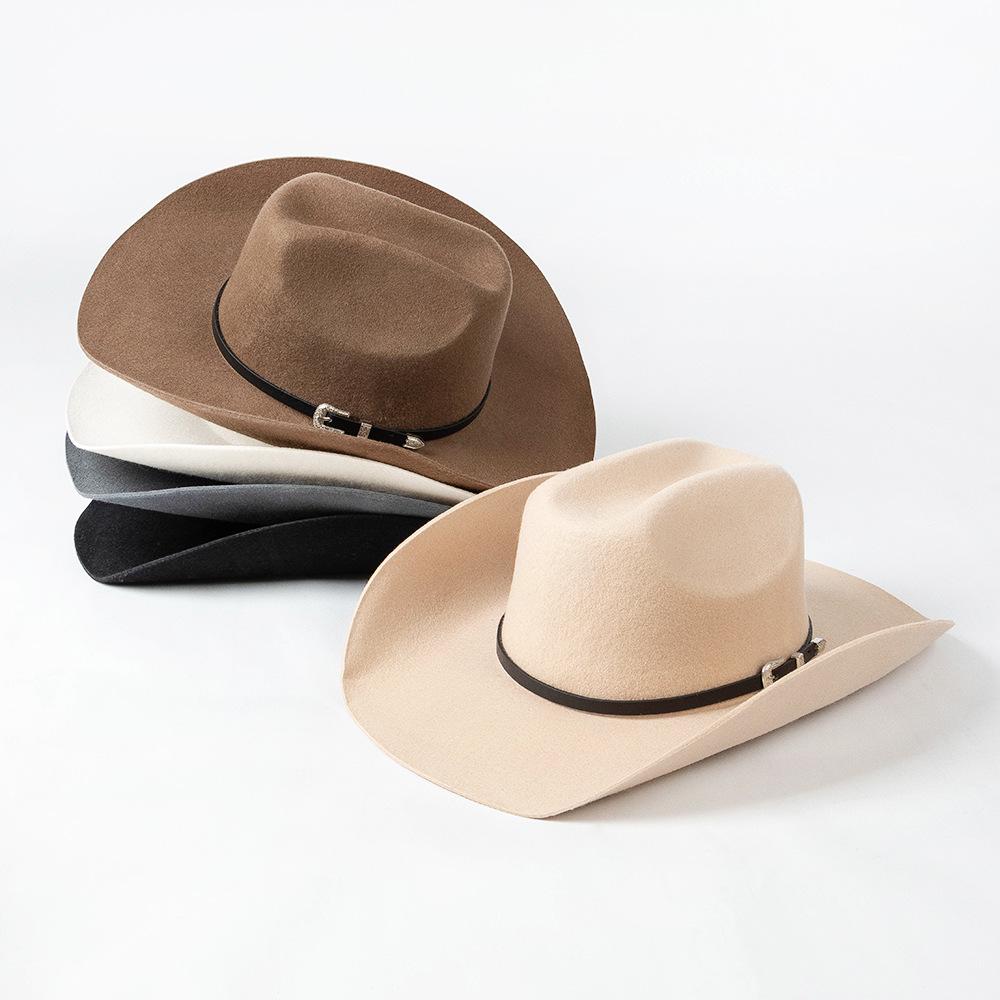 

Versatile Fall/Winter Fedora with Rivet Leather Belt L (59cm)