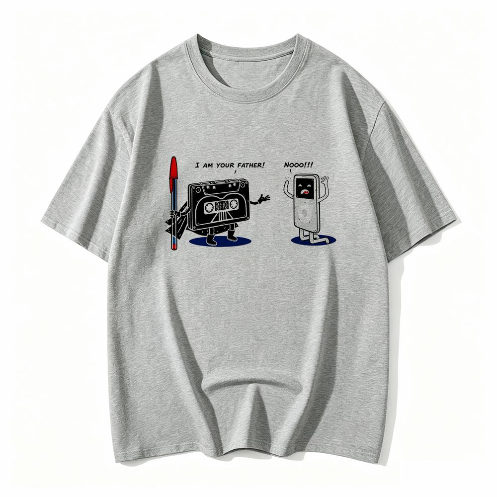 Fun Cassette Tape I Am Your Father Printed Unisex Clothes Hip Hop Tshirts Summer Casual Short Sleeve Streetwear T Shirt Clothes
