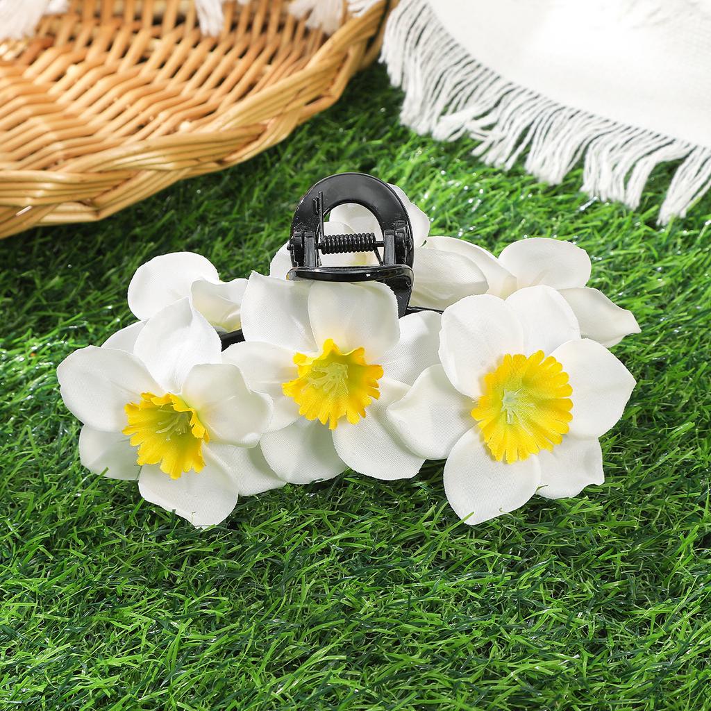 AWAYTR Koreanische Künstliche Blume Haarspange Floral Große Haarspange Elegant Party Krallenspange Haarnadel Mädchen Frauen Haarschmuck