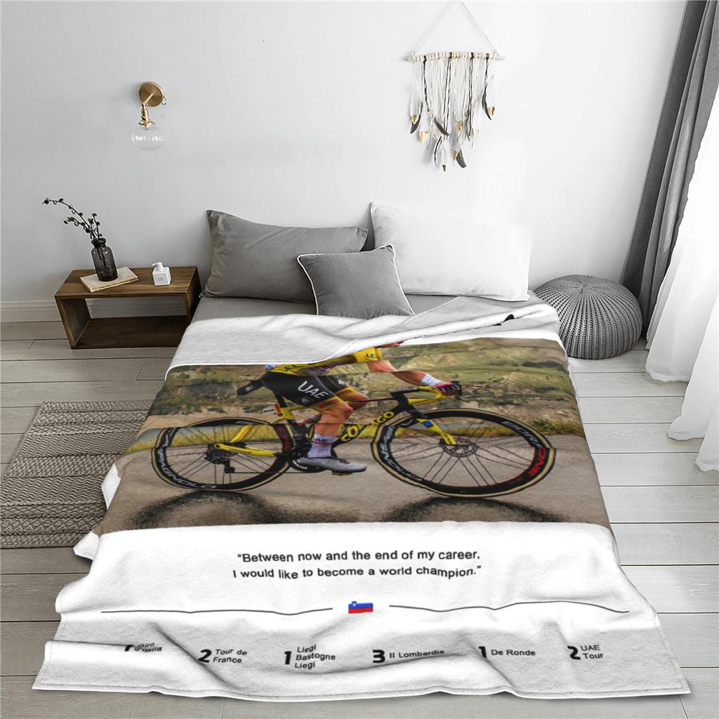 POGI Tadej Pogacar Decke Mehrere Größen Warm Gemütlich Flauschig 2024 Tour de France Radsport-Champion Überwurfdecken