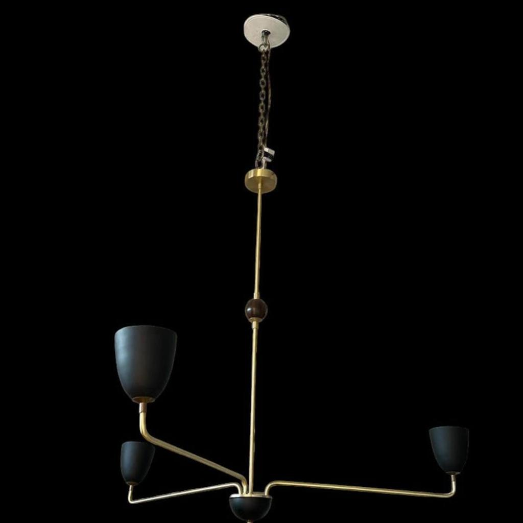3-Arm Chandelier - 42" DIA Lola 3-Light Brass Chandelier Lighting