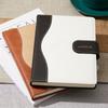 Cuaderno de negocios A5 con hebilla de cuero, libro de registro de reuniones de trabajo, bloc de notas, diario, cuaderno de extractos, bitácora de viaje, 128 hojas (256 páginas)