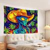 VIKAMA Psychedelic Sci-Fi Themed Alien Smoking Fluorescent Tapestry Bedroom, Living Room, Dormitory, Games Room Wall Decoration