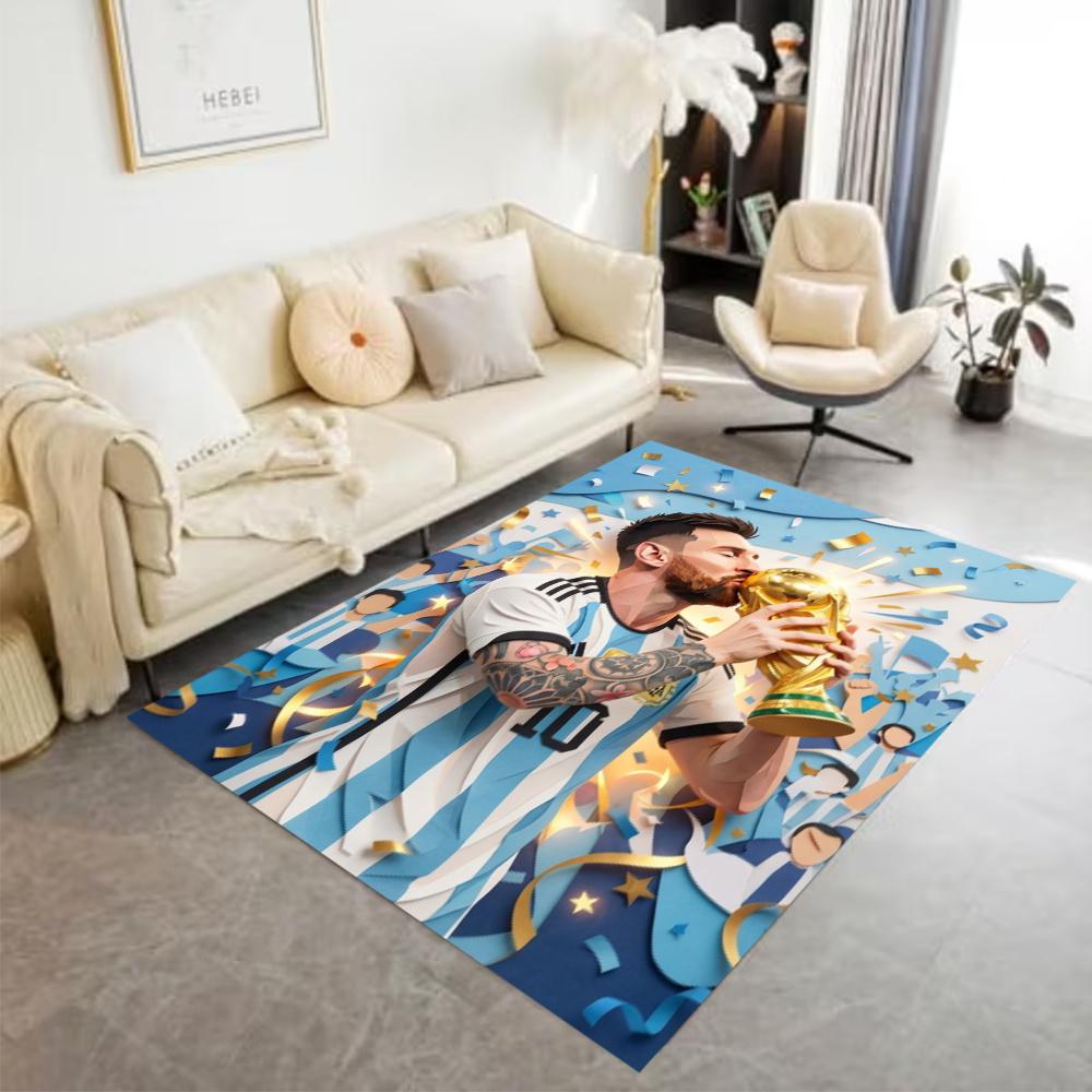 Messi World Cup Floor Mat Suitable For Dining Room Entryway Game Room Bedrooms Antislip Carpet Anime Office Decor