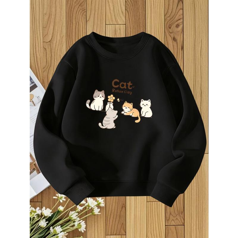 Kids Sweatshirt Round Neck Sweatshirt with Fashionable Print, a Versatile Top