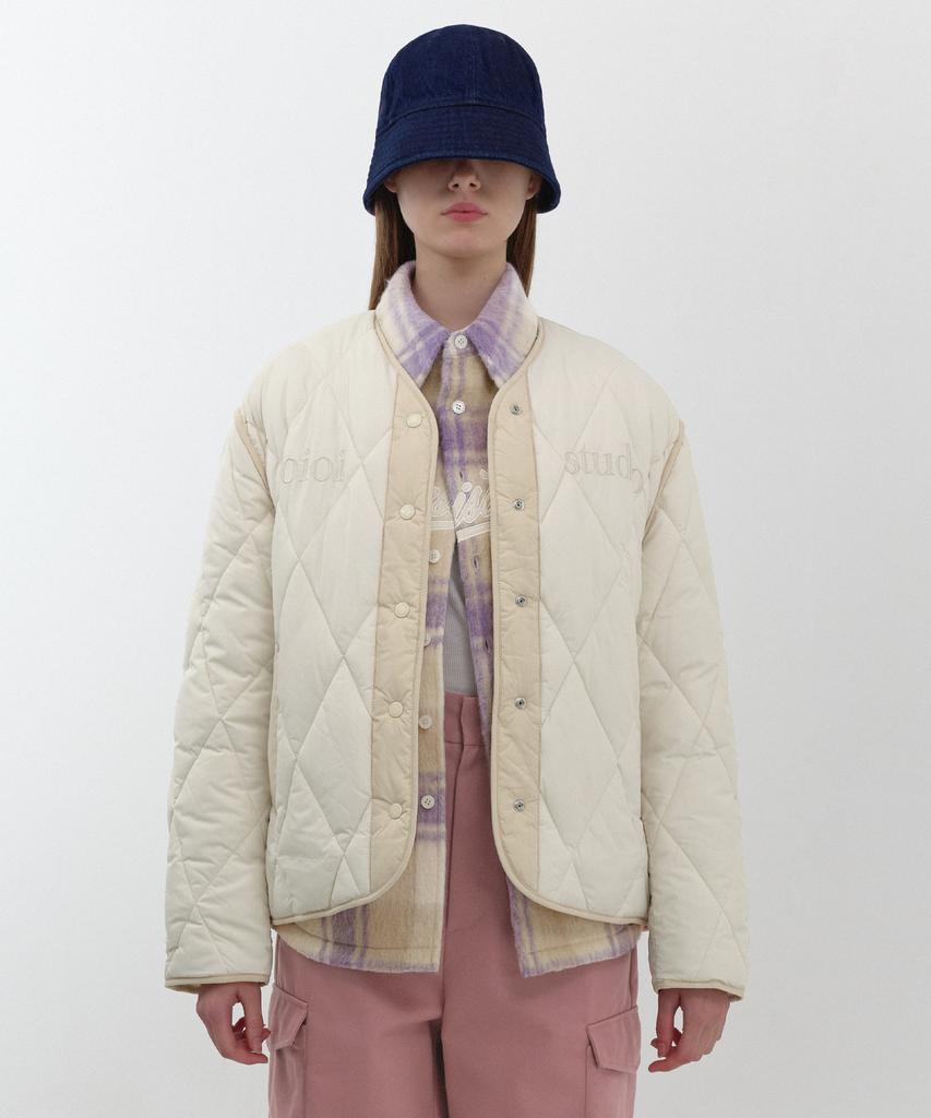 Oioi Collection Layered Logo Quilted Jacket_Ivory